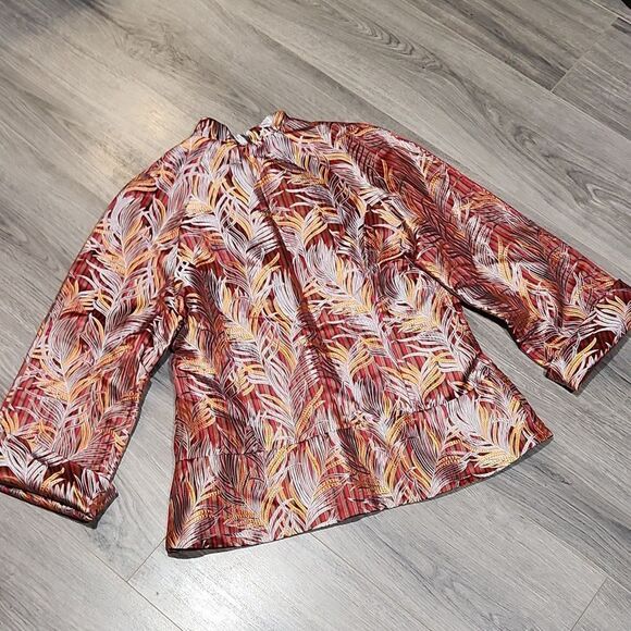 Stunning Handcrafted Metallic Mandrin Collar Statement Button Blazer - Picture 8 of 8